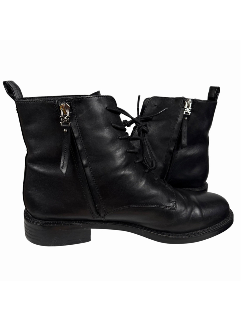 Sam Edelman Nina Black Leather Combat Boots Womens Size 11M - Picture 8 of 11